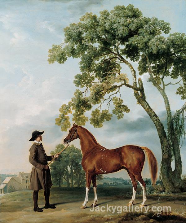 Lord Grosvenors Arabian Stallion with a Groom by George Stubbs paintings reproduction